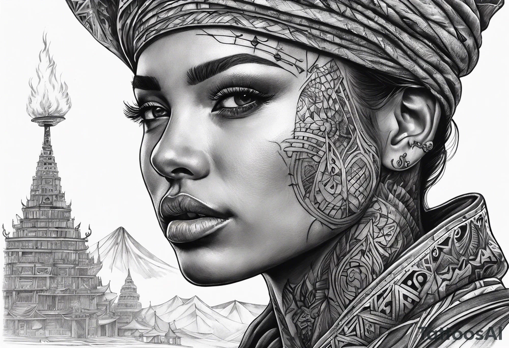 Burning Man AI tattoo idea