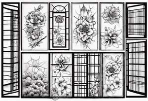 flower in a window tattoo idea