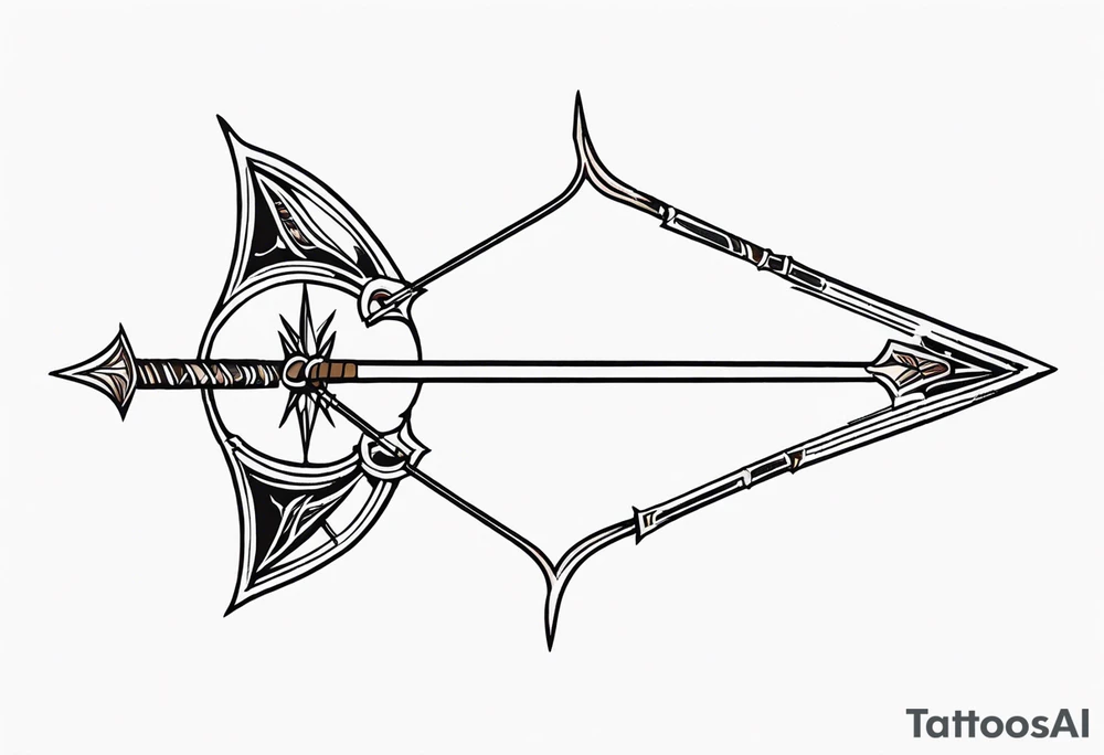 bow and arrow not stretched tattoo idea