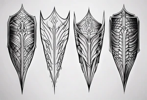 Dragonscale Leg armor symmetrical tattoo idea