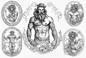 The Zodiac sign Aquarius in Human male form. tattoo idea