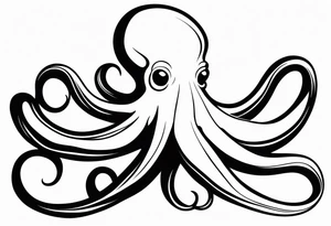 Octopus with flowing tentacles. tattoo idea