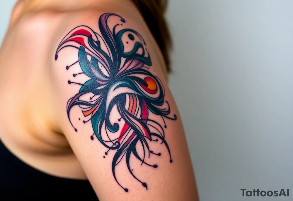 A tatuagem deve expressar força, liberdade e conexão com a multiplicidade da vida, incorporando elementos abstratos e fluidos, com linhas que sugiram movimento e transformação contínua. Evite clichês e busque um design original e significativo. tattoo idea