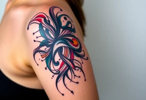 A tatuagem deve expressar força, liberdade e conexão com a multiplicidade da vida, incorporando elementos abstratos e fluidos, com linhas que sugiram movimento e transformação contínua. Evite clichês e busque um design original e significativo. tattoo idea