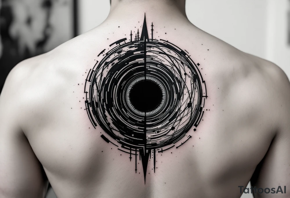 2 different worlds on both sides of a black hole tattoo idea