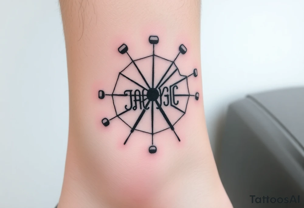 Can you create a  Ferris wheel in a very minimalist way with each of our initials? Those would be for a tattoo and our initials  are for : Carmen , Andrea , Duanny and Mario tattoo idea