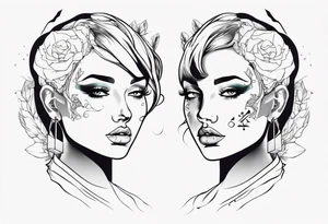 2 faced personality tattoo idea