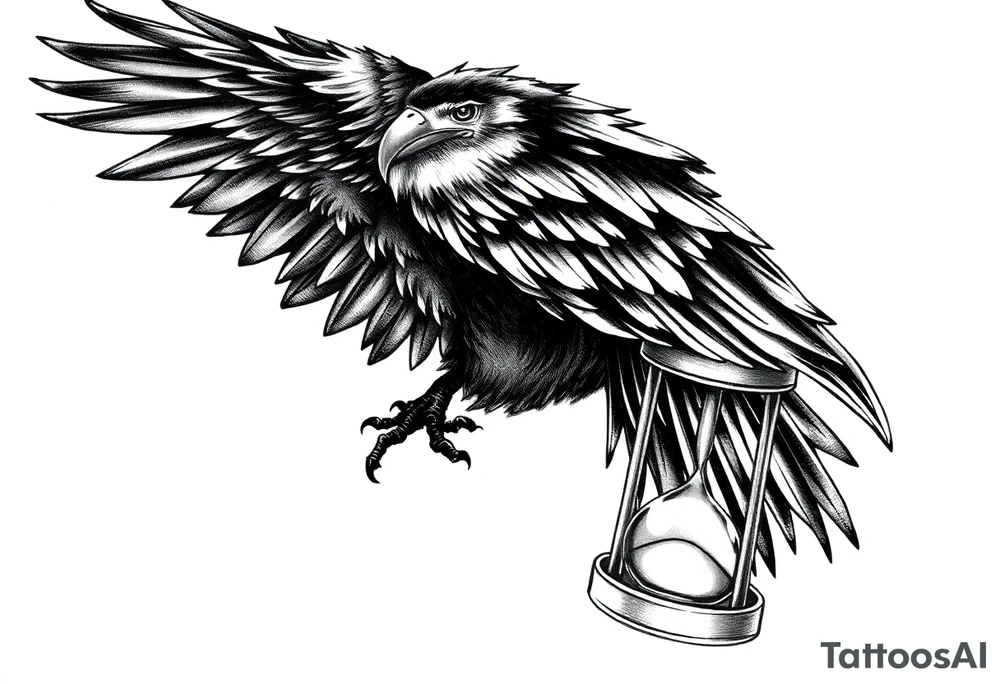 a raven and a hourglass. tattoo idea
