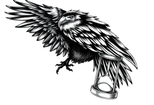 a raven and a hourglass. tattoo idea
