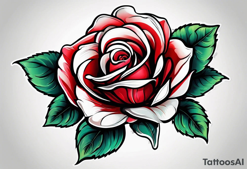red rose blooming tattoo idea