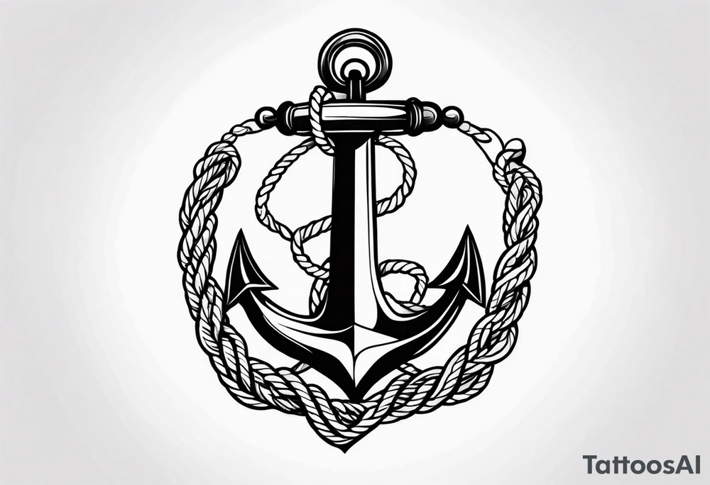 Anchor with rope tattoo idea