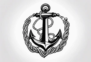 Anchor with rope tattoo idea