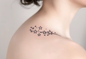 Stars wrapping collarbone tattoo idea