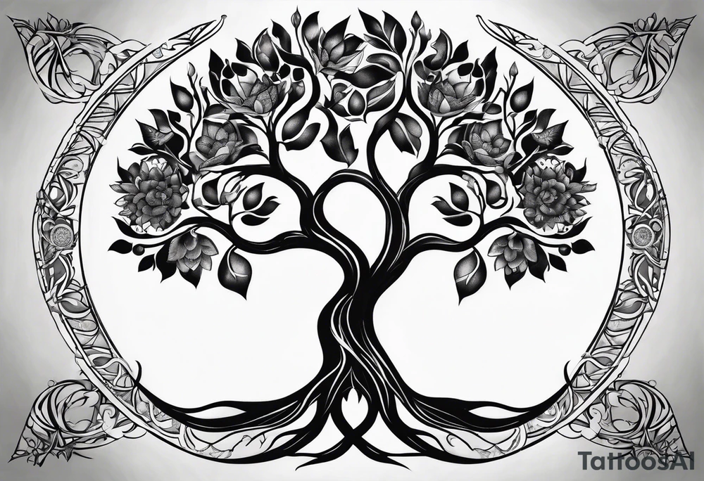 tree of life, infinity, chakras, lotus, mandala tattoo idea