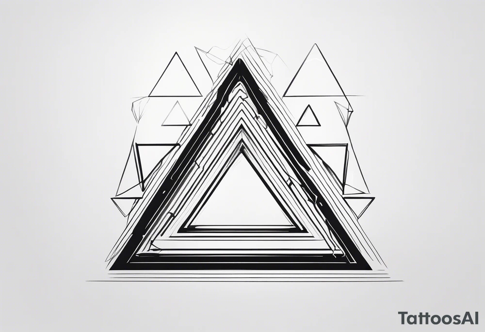 triangle illusion tattoo idea
