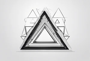 triangle illusion tattoo idea