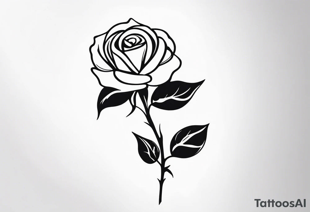 long stem rose tattoo idea