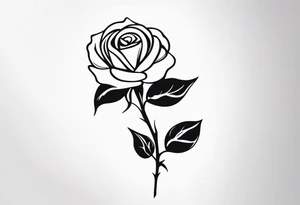 long stem rose tattoo idea