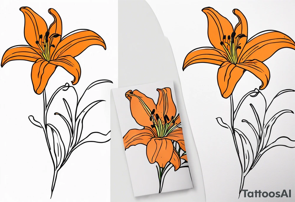 orange tiger lily tattoo idea