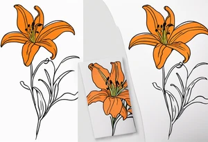orange tiger lily tattoo idea