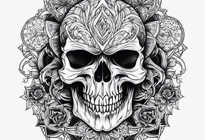 Dark evil skull tattoo idea