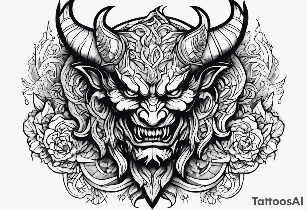 Demon simple style tattoo idea