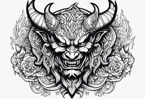 Demon simple style tattoo idea