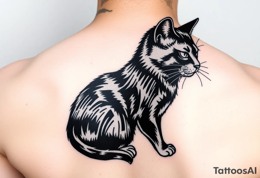 black cat tattoo idea