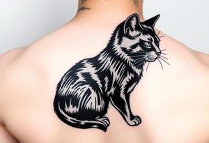black cat tattoo idea