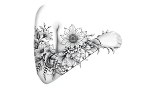 bold line shaman and witch style no flower tattoo idea