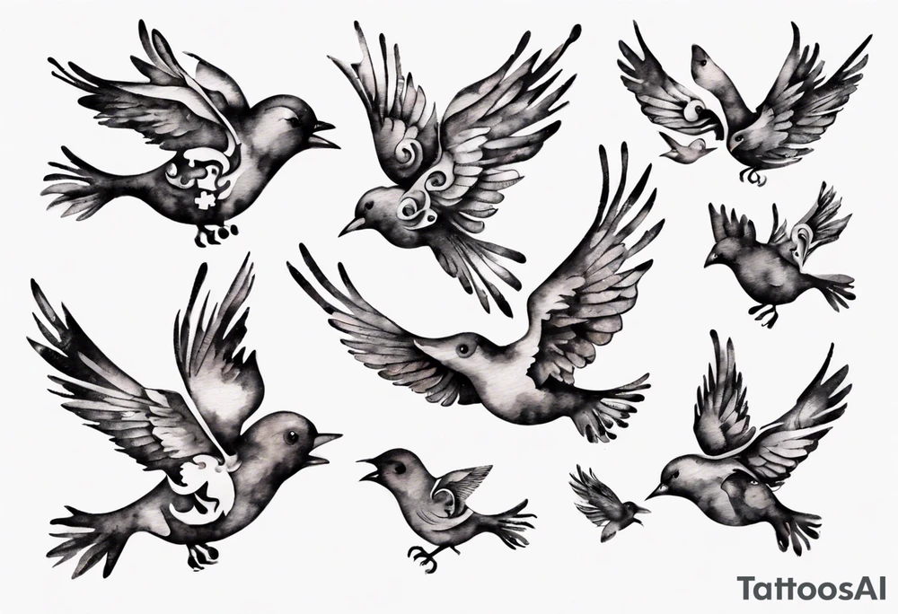 jigsaw puzzle piece with birds flying from it tattoo idea jigsaw puzzle piece with birds flying from it tattoo idea