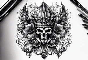 Fleur de lis warrior skeeve tattoo idea