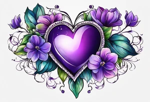 Heart made with. Violet flowers tattoo idea