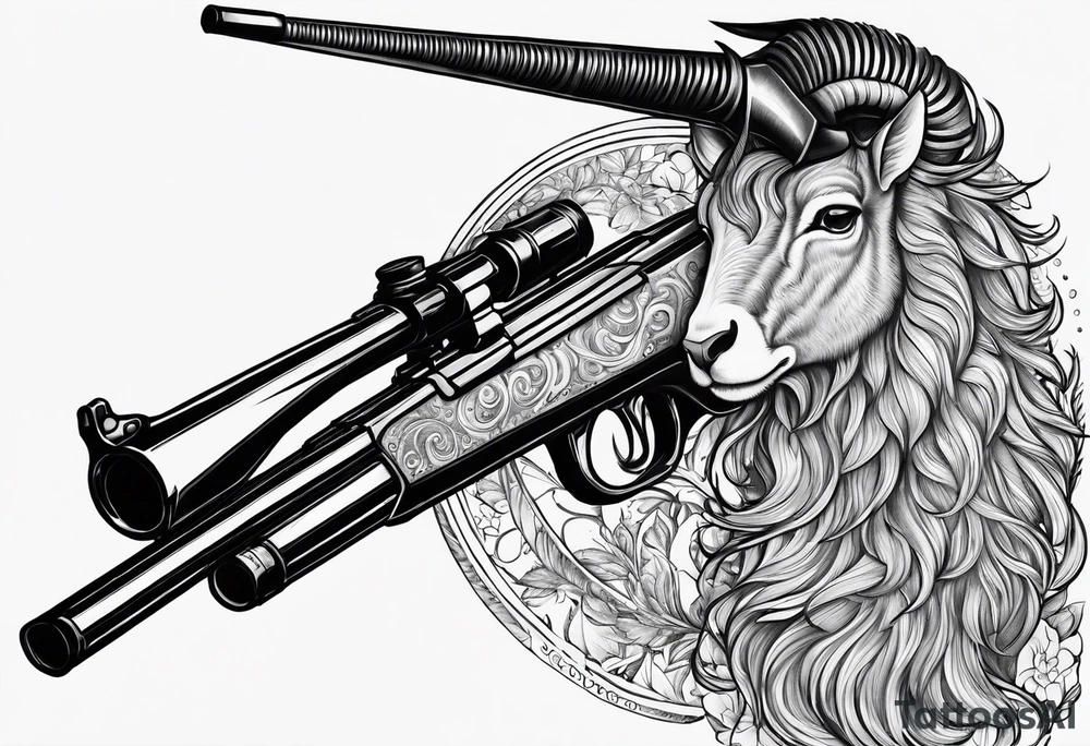 capricorn with a shotgun tattoo idea