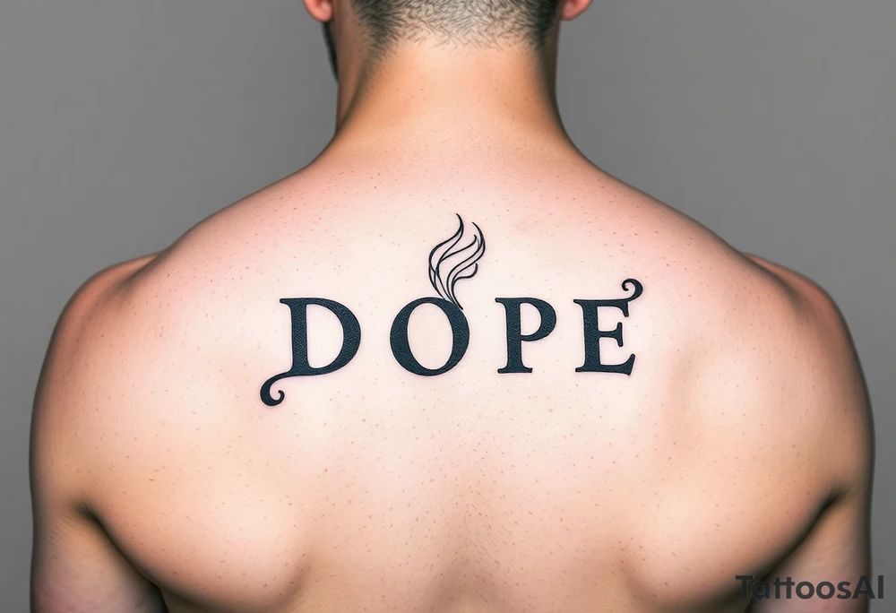 Clouds of smoke coming off a cigar or blunt with the word DOPE being spelled out in smoke. tattoo idea