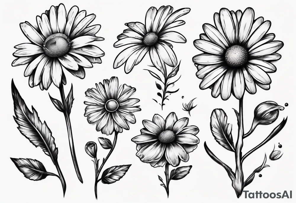 Daisy for men tattoo idea