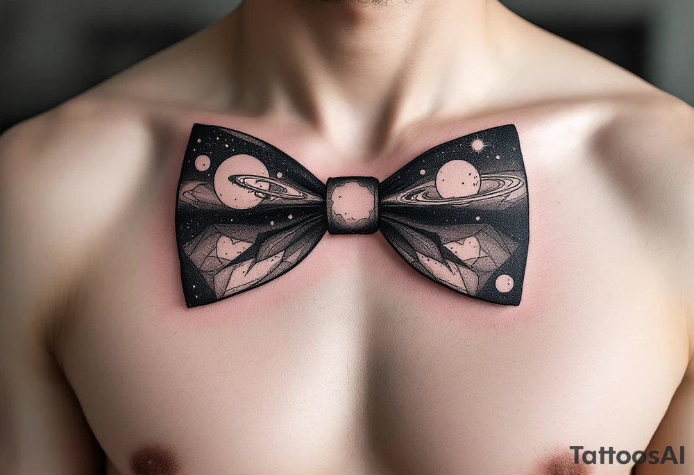 A bow tie made up of a universe tattoo idea