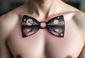 A bow tie made up of a universe tattoo idea