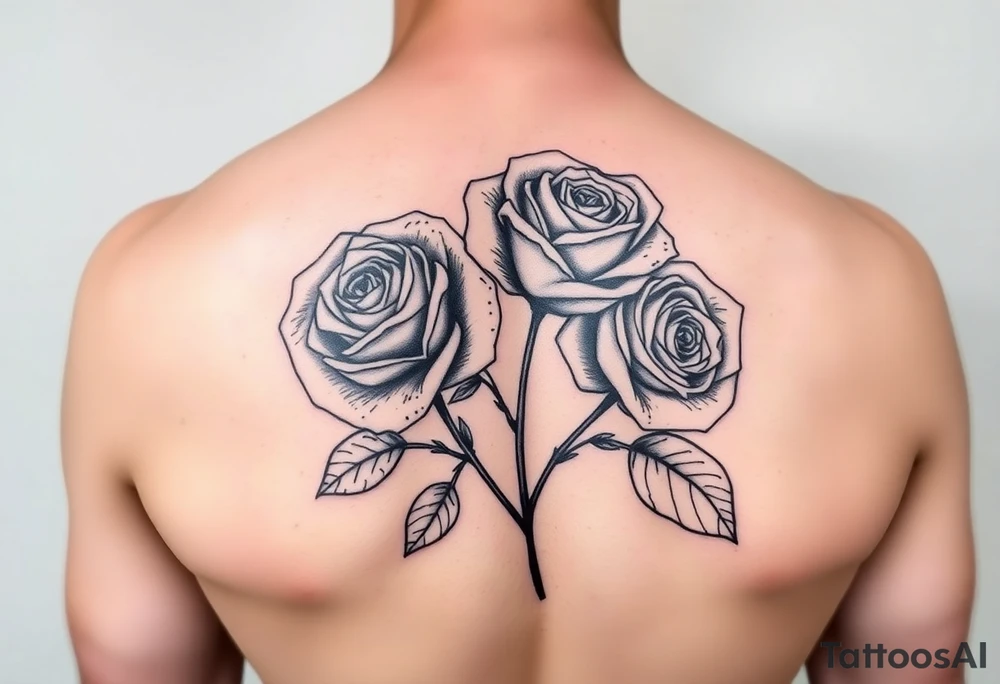 4 Rose tattoo in color tattoo idea