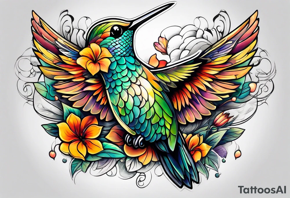 hummingbird tattoo idea
