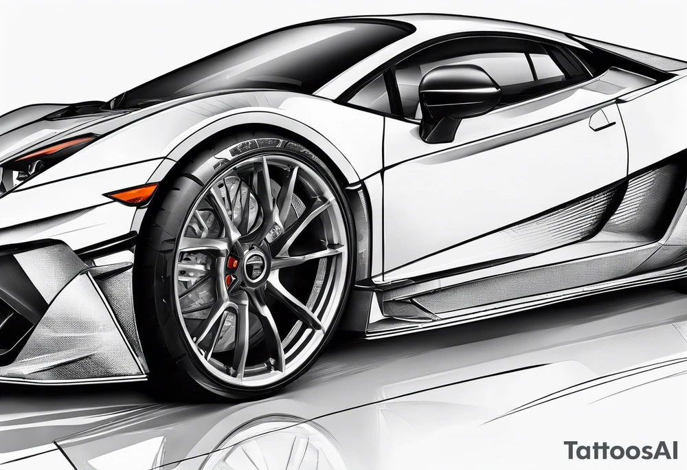 A Sportcar with Legs instead of wheels tattoo idea