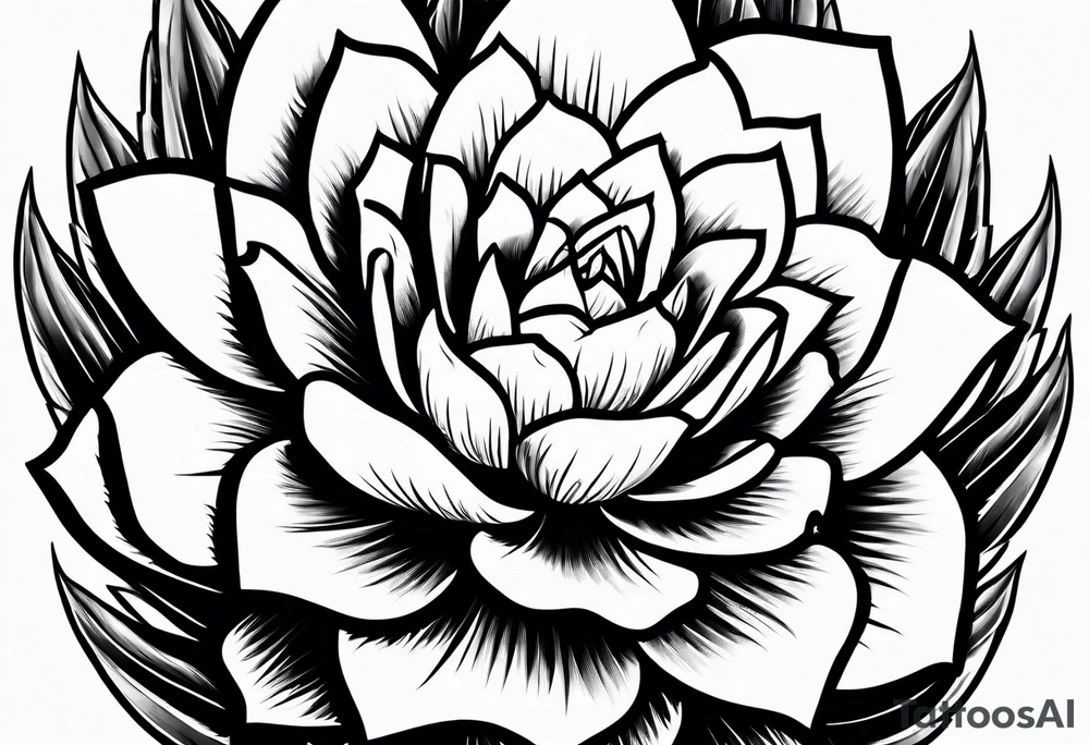 Molotov cocktail on an agave cactus tattoo idea