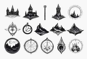 Lord of the rings and Harry Potter together. Small dainty and minimal tattoo idea