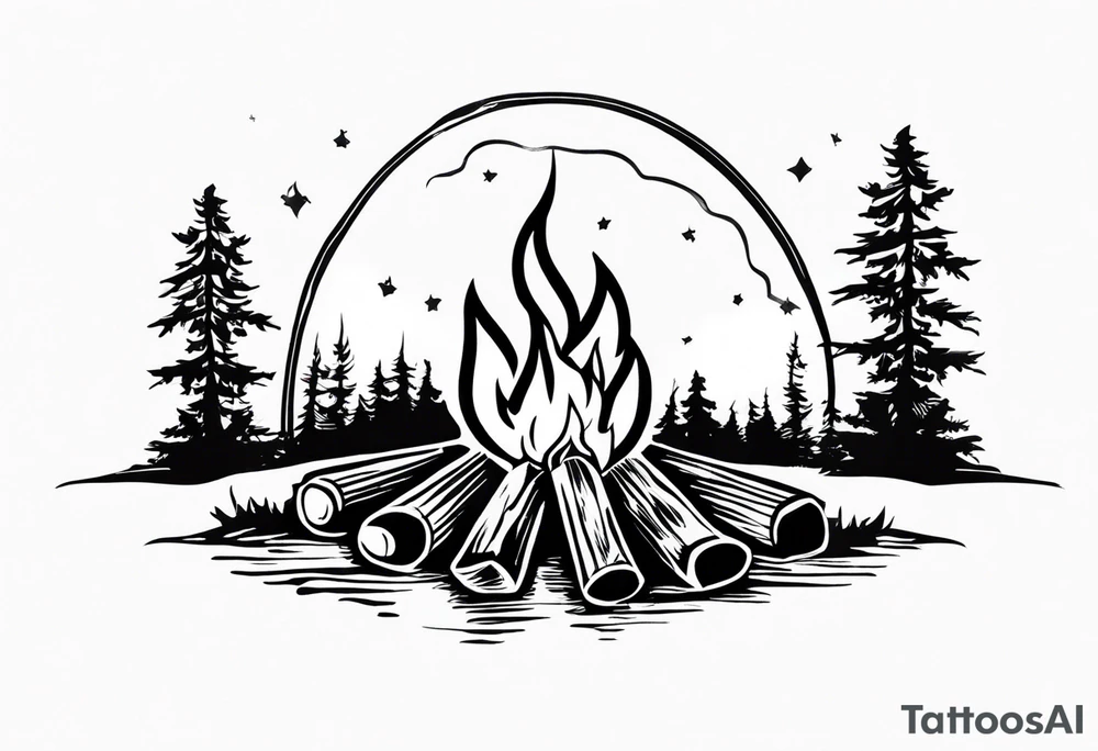 Campfire incorporating “Boys 9”.
Showing Mind, Body & Spirit.
The state of Maine tattoo idea