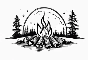 Campfire incorporating “Boys 9”.
Showing Mind, Body & Spirit.
The state of Maine tattoo idea