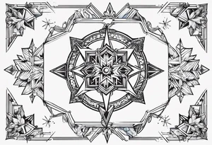 Constellation, arrow , snowflake tattoo idea
