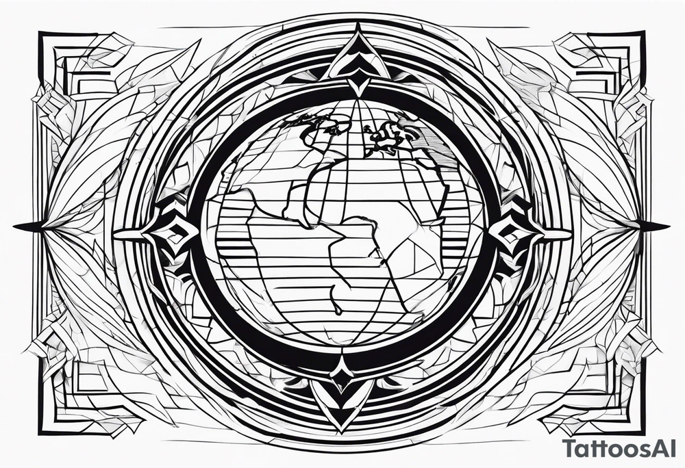 geography, all cultures of the world, abstract, simple tattoo idea