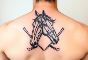Horse with hockey sticks tattoo idea
