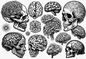 Variety of brains flash sheet tattoo idea