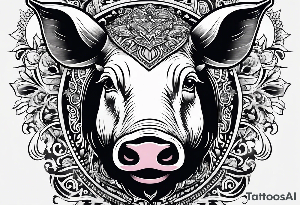 pig, cow, chicken and human footprints tattoo idea